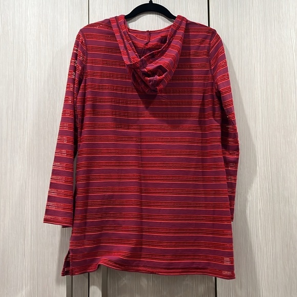 Prana | Mesh Hooded Swim Coverup | Purple Red | Medium - Picture 7 of 13